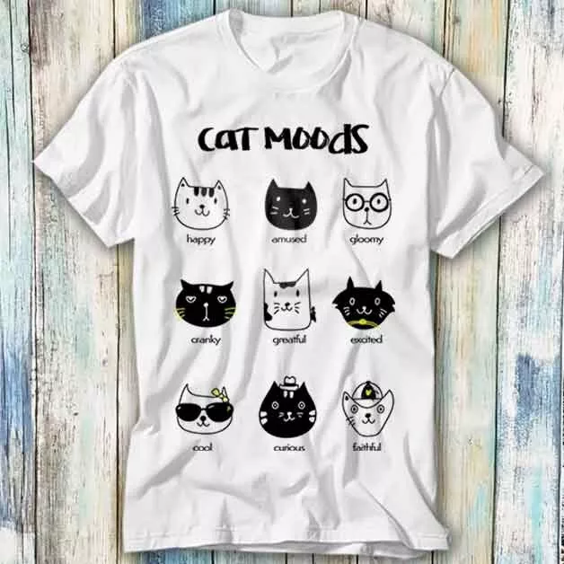Cute Kitten Mood All I Need is Cat Mood T Shirt Meme Gift Top Tee Unisex 1094