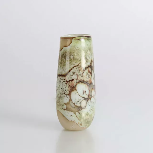 Studioglas Vase Lampenglas PAVEL MOLNAR beige braun gemustert signiert +++ 3