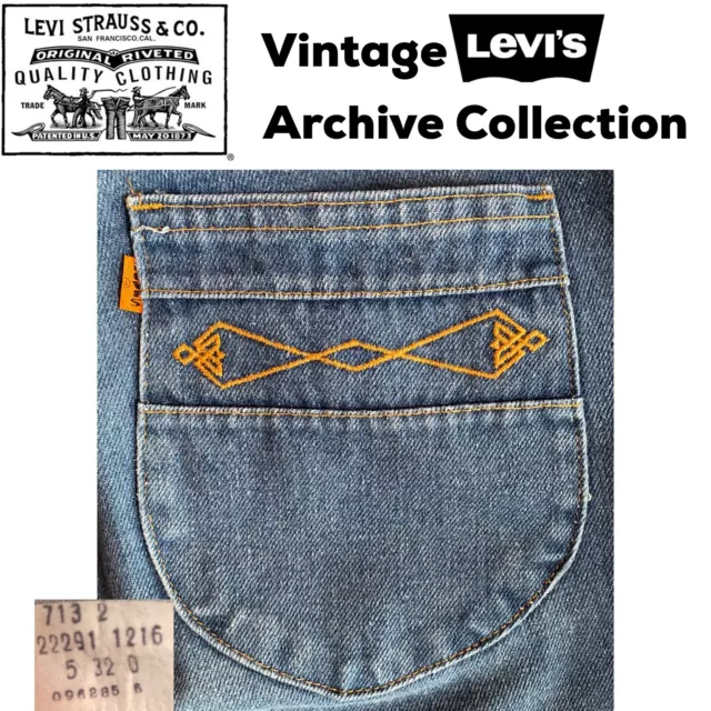 VINTAGE 70S LEVIS Big Bell Bottom Jeans Orange Tab 34 X 32 Selvedge 60S  Hippie $175.00 - PicClick