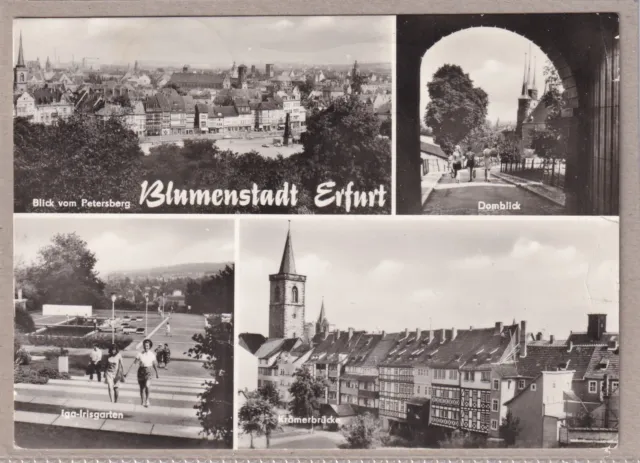Ansichtskarte Erfurt - Domblick/iga-Irisgarten/Krämerbrücke/Blick vom Petersberg