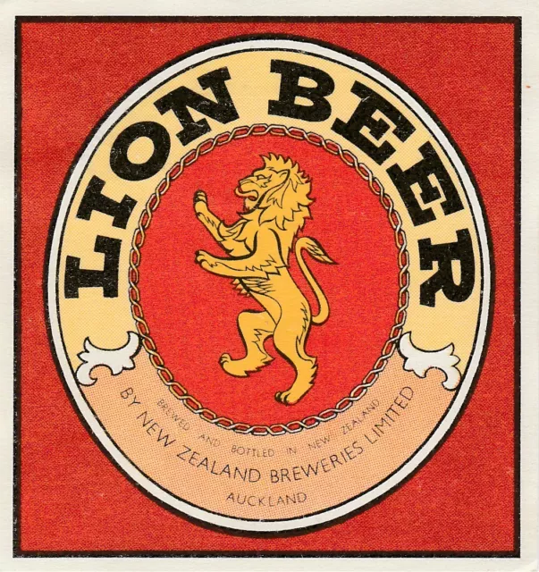 New Zealand Beer Label - New Zealand Breweries, Auckland - Lion Beer