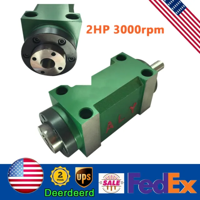 1.5KW 2HP Spindle Unit CNC 45 Steel ￠19 × 50mm Universal Power Milling Head