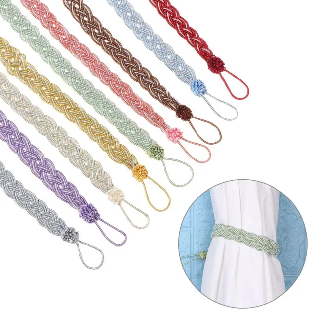 Modern Curtain Holder Rope Tie Backs Satin Voile Strap Braided Tiebacks