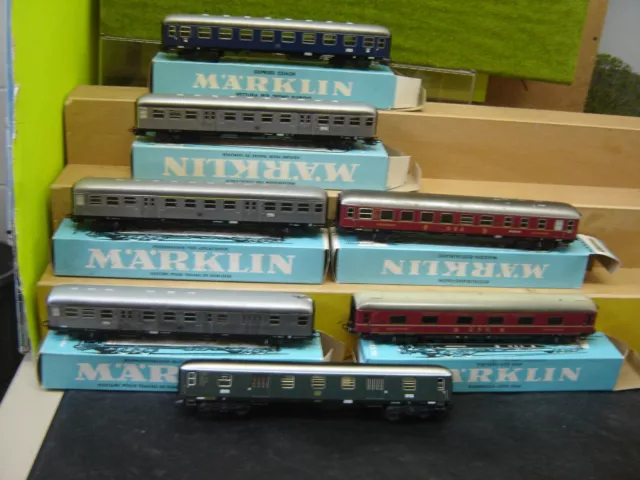 Märklin HO 7-teiliges Set Personenwagen DB ,1x ohne Karton "Gebraucht"(042W)