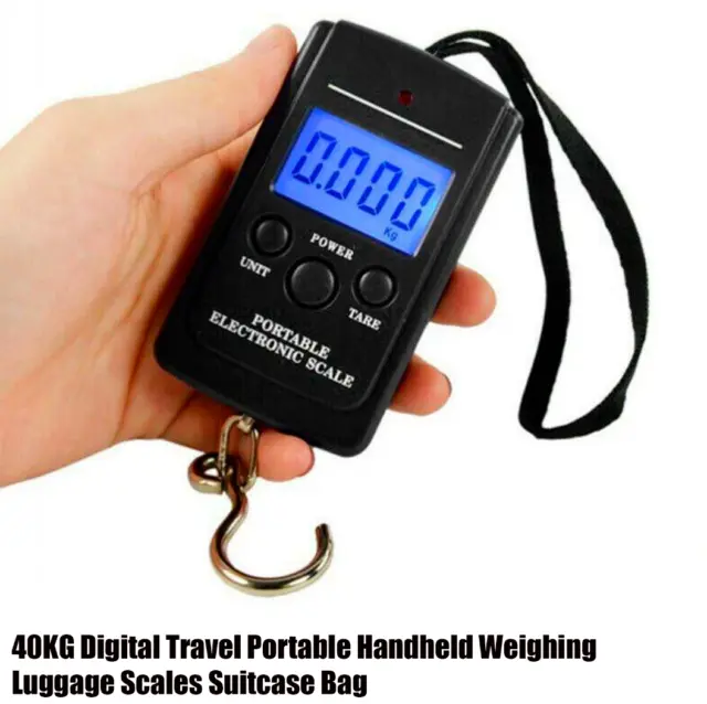 Digital Travel Portable Handheld Weighing Luggage Scales 40KG Suitcase Bag UK