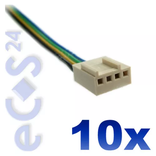 10x Molex Stecker Anschluss Kabel für PC Lüfter Anschluss 3 - 4 polig pin