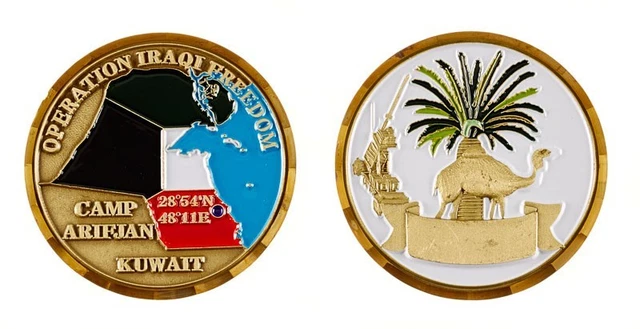 Pièce Commémorative (Challenge Coin) Camp Arifjan USARCENT CENTCOM 1.75"