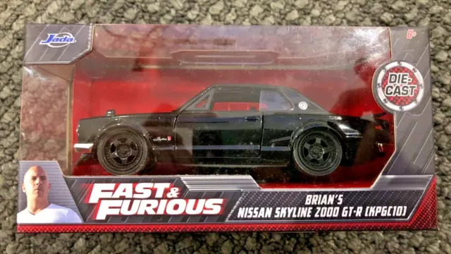 Jada Fast & Furious Brians Nissan Skyline 2000 Gt-R Black 1/32 Sealed Die Cast