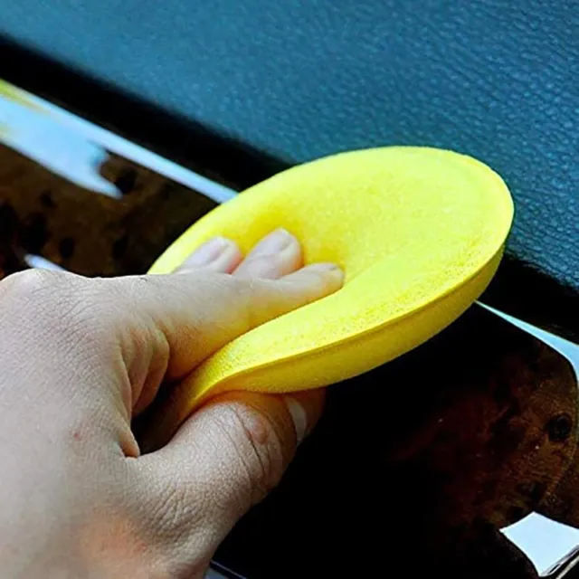 Car Waxing Polish Wax Foam Sponge Applicator Pads 10CM Yellow Cleaning Sponge