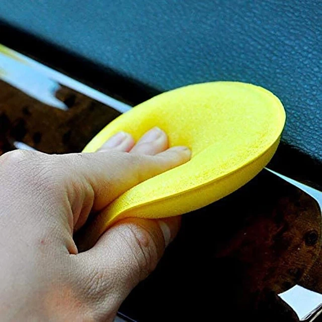 Car Waxing Polish Wax Foam Sponge Applicator Pads 10CM Yellow Cleaning Sponge