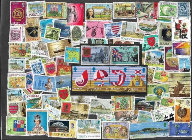 Jersey 100 All Different Stamps Collection Mainly Used 27/1/24