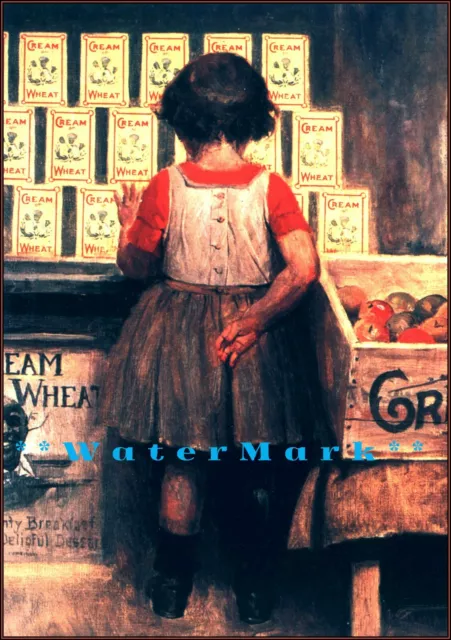 Cream Of Wheat Girl 1911 Girl By The Window Vintage Poster Print Retro art