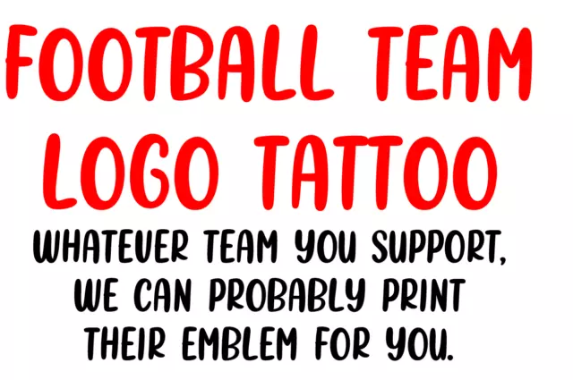 Football Team Emblem / Logo Temporary Tattoo ( Face or Body Tattoo )