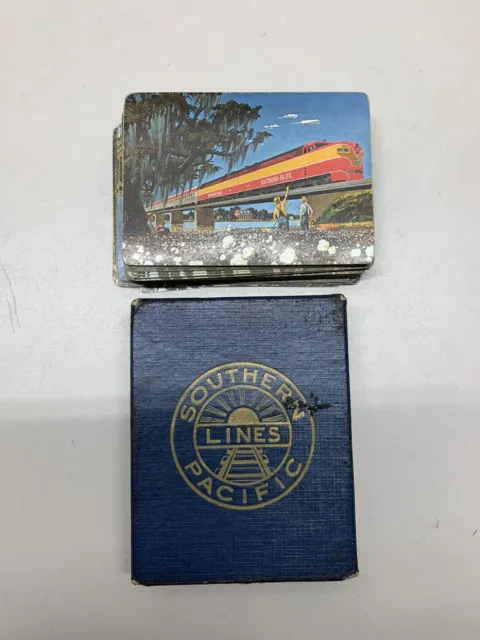 Vintage Southern Pacific Lines Railroad Train Souvenir Playing Cards VTG