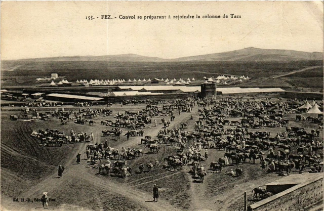 CPA AK MAROC FEZ - Convoi se preparant a rejoindre la Colonne de TAZA (219232)