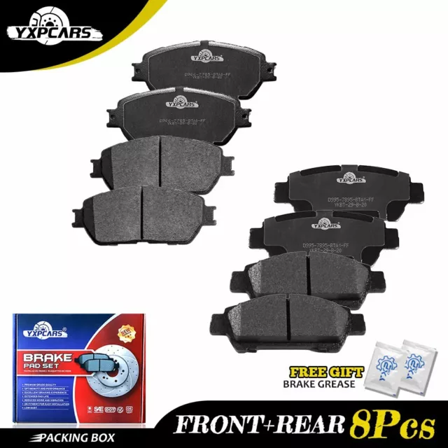 Front & Rear Ceramic Brake Pads For 2004 2005 2006 - 2010 Toyota Sienna