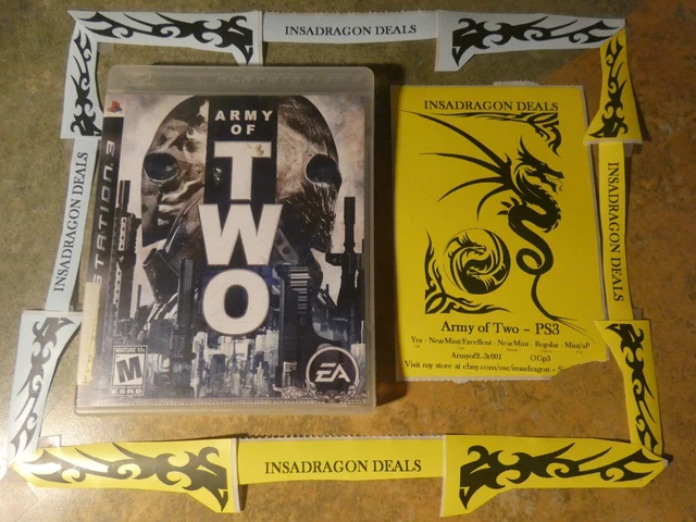 Army of Two (Sony PlayStation 3, 2008 2) Mint Condition & Complete CiB - Tested