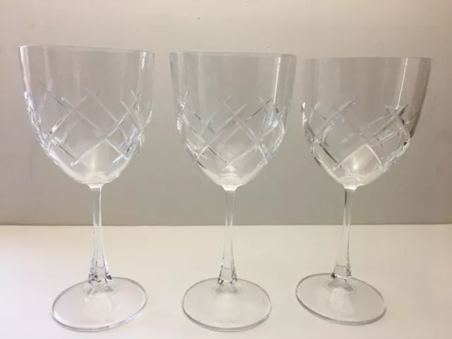(4) Lenox Signed LC36 Cut Crystal Water Goblet Glass 7 5/8''