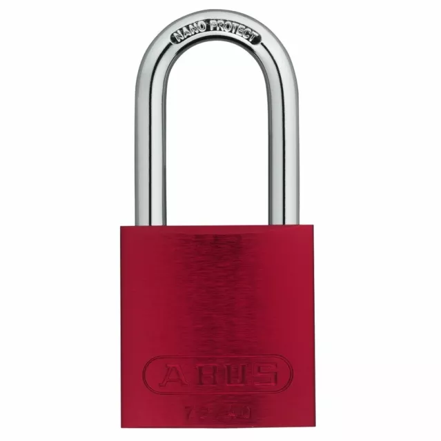 ABUS 72/40 Padlock, Aluminum with Hardened Steel Shackle, Red