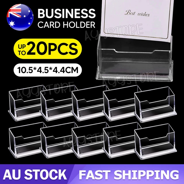10 X Clear Desktop Business Card Holder Display PMMA Stand Plastic Desk Shelf AU