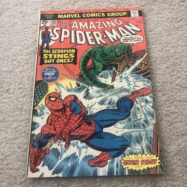 Amazing Spider-Man #145 Gwen Stacy Clone! Bronze Age Marvel Comics 1975! Nice !!