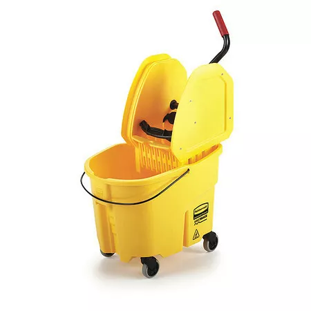 Rubbermaid Commercial Fg757788yel 8 3/4 Gal Wavebrake Down Press Mop Bucket And