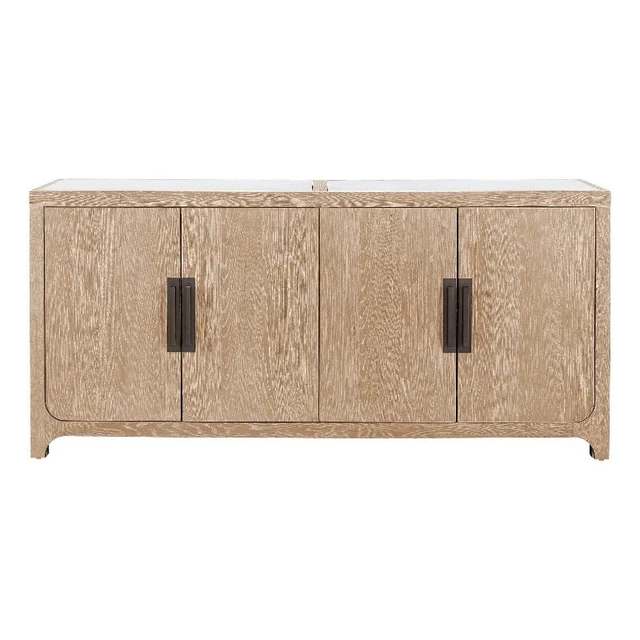 Universal Modern Farmhouse Blair Credenza in tan Natural Oak Wood