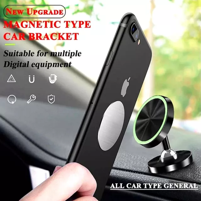 Magnetic Car Mount Holder Stand Dashboard 360° Rotating For Cell Phone Universal 2