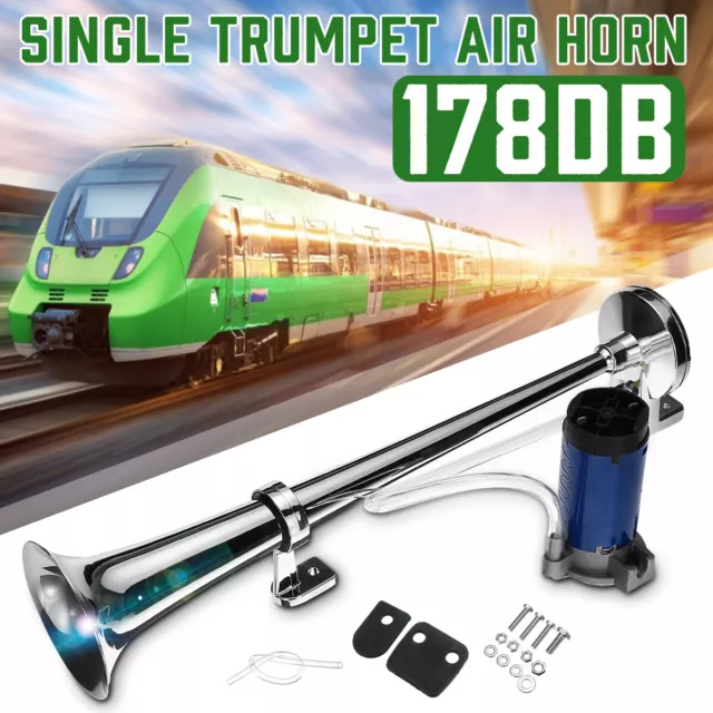 12V 178dB Auto Fanfare Hupe Druckluft Horn Nebelhorn mit Kompressor Chrom ~