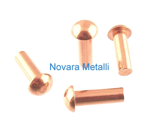 100 rivets cuivre tête ronde 3x20mm remaches solid rivets Halbrundnieten