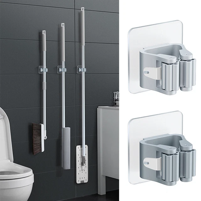Portascopa E Portaspazzole Autoadesivo 3 Supporti E 4 Ganci Porta Scopa Per Cucina Bagno Garage Giardino 82818609