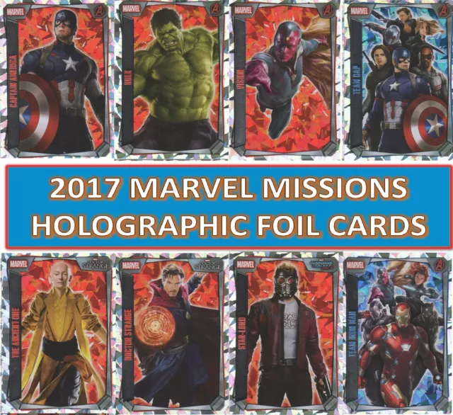 2017 Topps Hero Attax Marvel Missions Super Holographic Foils & holofoils