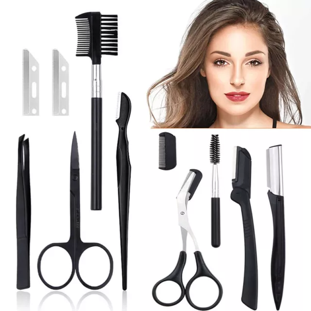 4/9/11Pcs Sopracciglia Rasoio Set Trimmer Depilazione Shaper Forbici Co ★