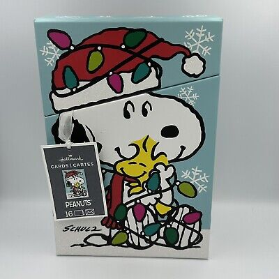 Hallmark Snoopy & Woodstock Christmas Cards - Collectible Box - 16 Cards - New