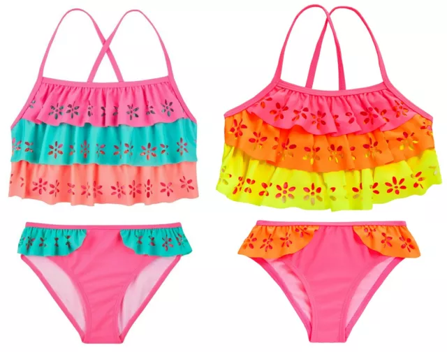 Girls Bikini Swimming Costume Suit 2 Piece Swimsuit Crop Top Summer 7-13 Yrs