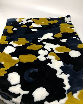 Furryvalley piel sintética zorro jacquard tela parches cuadrados rombo de lujo 15 mm