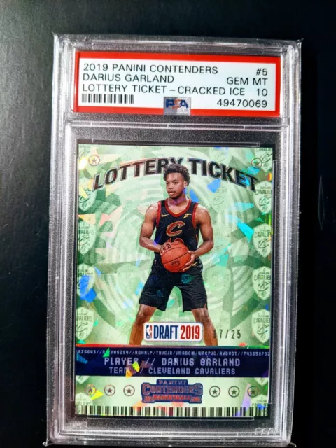 2019 Panini Contenders Lottery Ticket Cracked Ice Darius Garland RC #/25 PSA 10