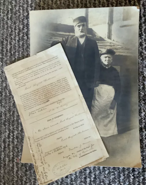 Antique Naturalization Papers & Photo ROCHESTER BORSTAL 1896