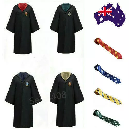 Book Week Harry Potter Gryffindor Hufflepuff Adult Robe Tie Costume Cosplay Cape 2