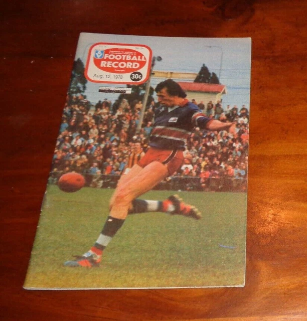 1978 VFL Football Record St.Kilda v South Melbourne 7.40 PicClick AU