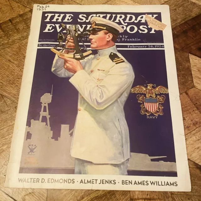 The Saturday Evening Post April 7 1934 Complete Magazine Great Ads RARE!