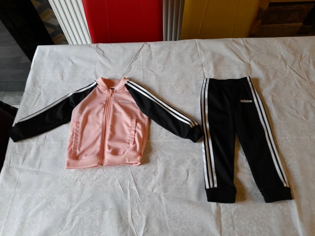 Girls Adidas Tracksuit/Size 18-24 Months/ Pink & Black/Good Condition