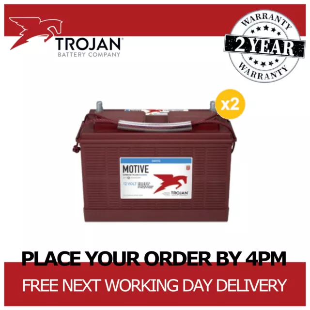 2x 12V 130Ah Multi Purpose, Flooded Deep-Cycle Batteries, Trojan 30XHS