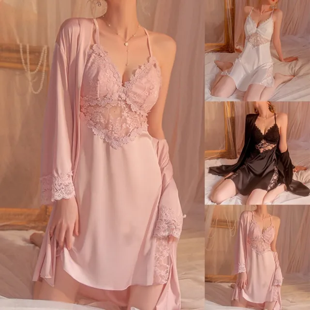 Women's Sexy Sleeveless Night Dress Perspective Lace Nightgown Pajamas