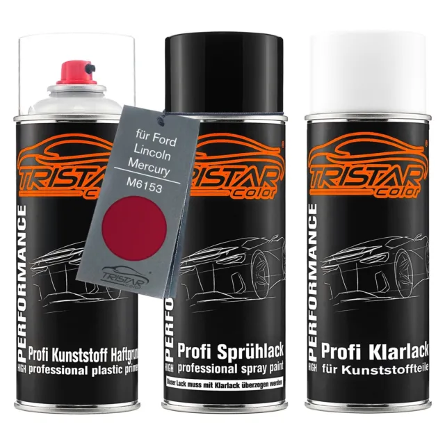 Autolack Spraydosen Set für Kunststoff für Ford Lincoln Mercury M6153 Medium Red