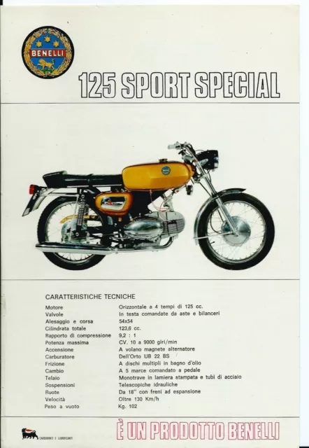 Volantino (Sheet) 125 Sport Special  -  Moto Benelli Pesaro