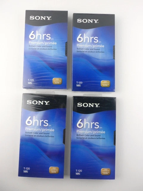 Lot De 2 Cassettes Vidéo VHS Sony Premium 120 Minutes - Neuves Sous Blister