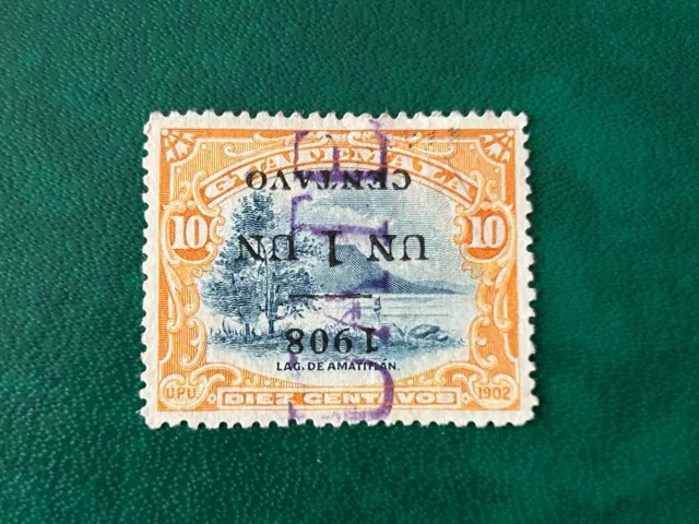 Guatemala 1908 - inverted overprint ERROR - used