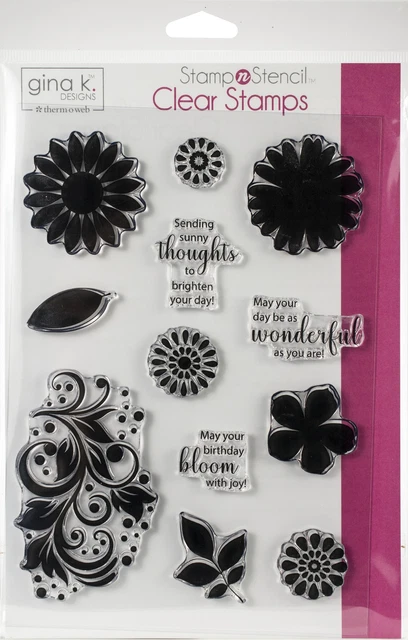 Juego de estampillas de Gina K Designs-Crazy Daisy -18128