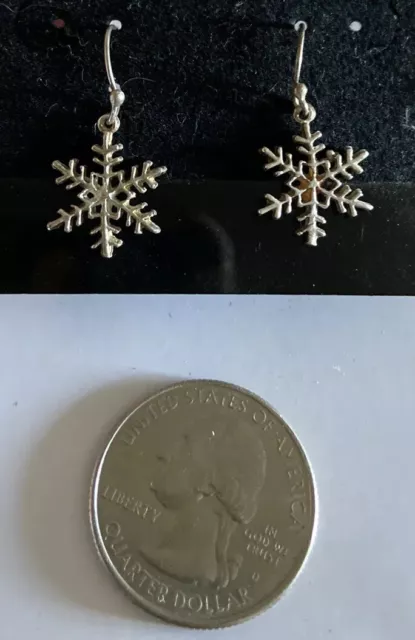 Artisan Sterling Silver Modernist Drops Snowflake Drops Southwestern